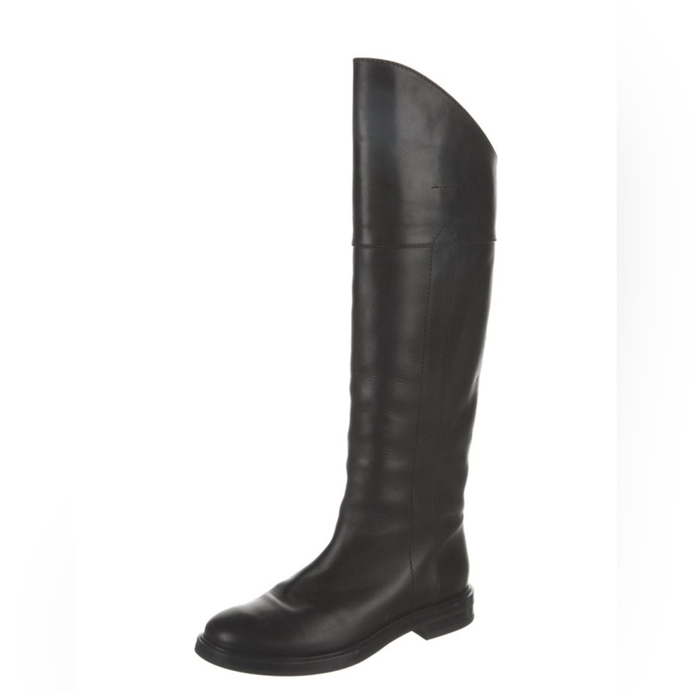 Casadei Black Leather Knee-High Riding Boots